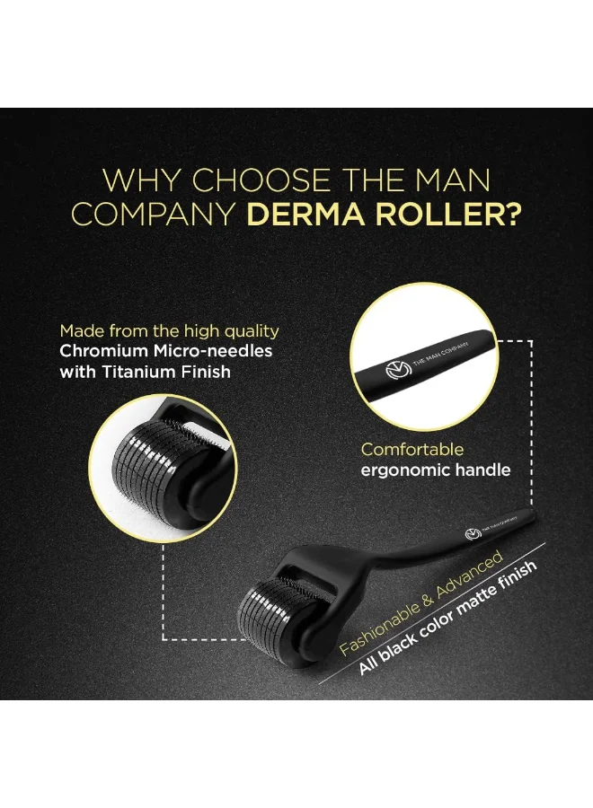 The Man Company Derma Roller For Men, Scalp And Beard, Activates Hair Follicles, 540 (0.5 mm) Chromium Micro-Needles With Titanium Finish