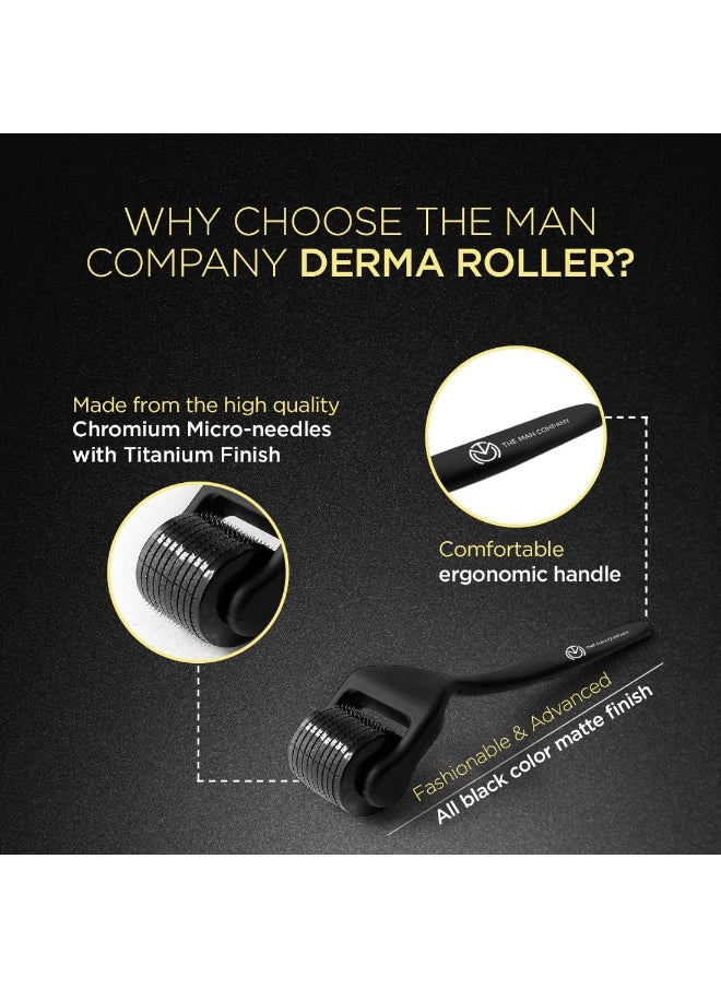 The Man Company Derma Roller For Men, Scalp And Beard, Activates Hair Follicles, 540 (0.5 mm) Chromium Micro-Needles With Titanium Finish  - Image 5