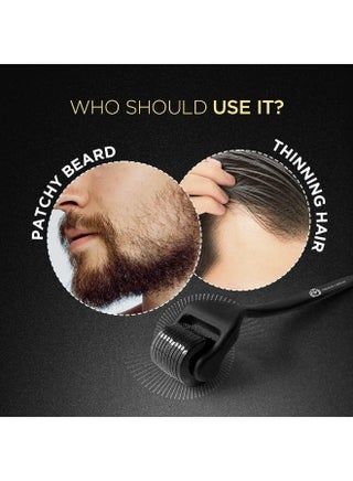 Derma Roller For Men, Scalp And Beard, Activates Hair Follicles, 540 (0.5 mm) Chromium Micro-Needles With Titanium Finish - view 5