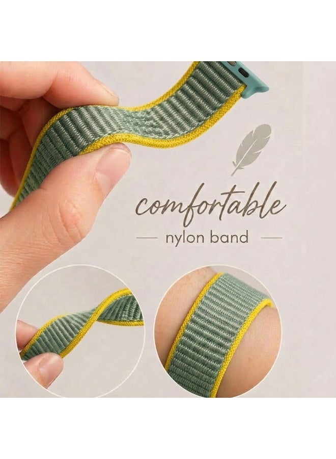 CATANES Breathable Nylon Sport Loop Band Compatible with Apple Watch 44mm 45mm 46mm 49mm for Women Men, iWatch Wrist Straps for Ultra 3 2, Se, Series 11 10 9 8 7 - sage green - Image 4