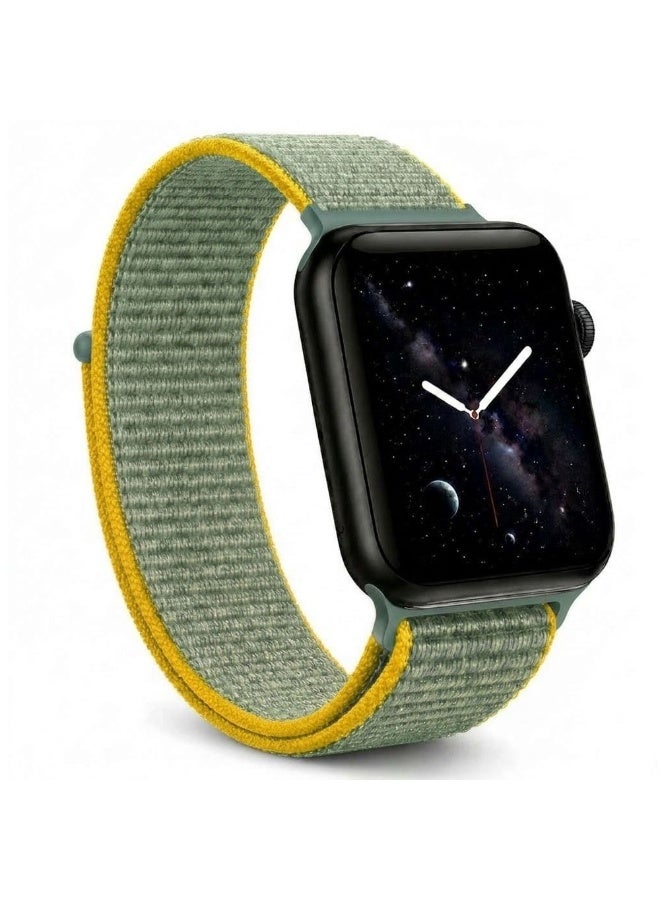 CATANES Breathable Nylon Sport Loop Band Compatible with Apple Watch 44mm 45mm 46mm 49mm for Women Men, iWatch Wrist Straps for Ultra 3 2, Se, Series 11 10 9 8 7 - sage green - Image 1