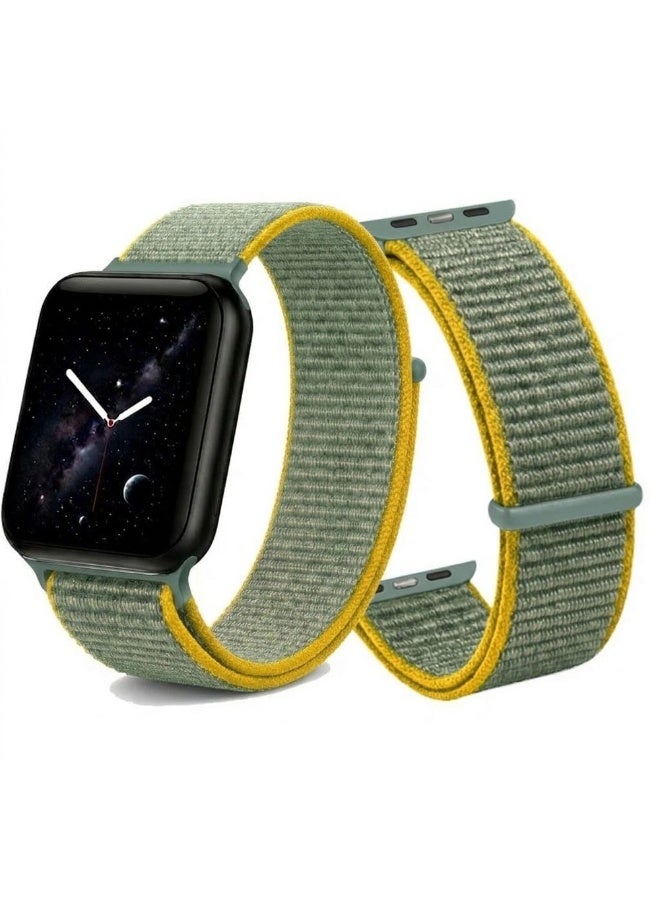 CATANES Breathable Nylon Sport Loop Band Compatible with Apple Watch 44mm 45mm 46mm 49mm for Women Men, iWatch Wrist Straps for Ultra 3 2, Se, Series 11 10 9 8 7 - sage green - Image 2