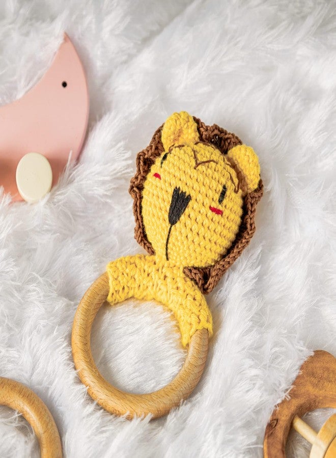 Jim N Jam Adorable Crochet Rattle Toy | Beautiful and Colorful Charactar | Perfect for Babies Playtime (Yellow) - Image 2