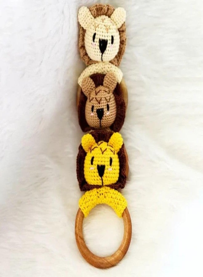 Jim N Jam Adorable Crochet Rattle Toy | Beautiful and Colorful Charactar | Perfect for Babies Playtime (Yellow) - Image 3