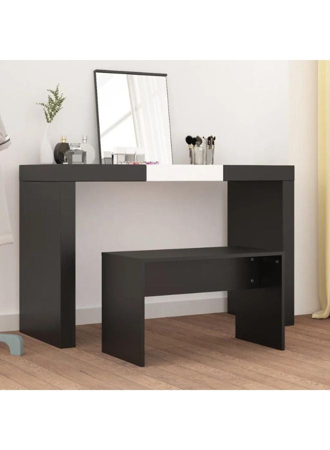 vidaxl vidaXL Dressing Stool Black 70x35x45 cm Engineered Wood  - Image 1