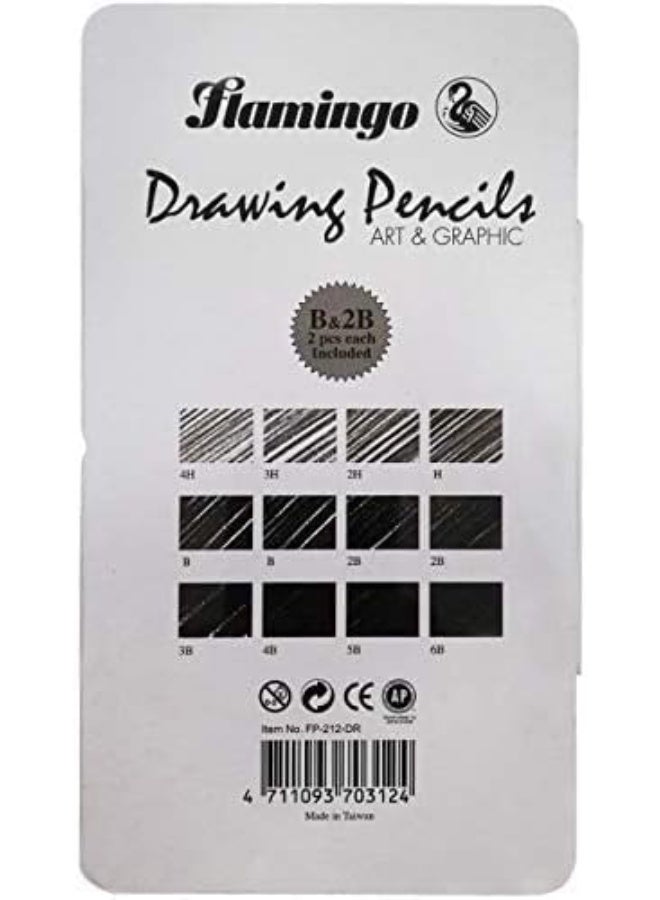 Flamingo Drawing Tin Pencil 12 Pcs - Image 2