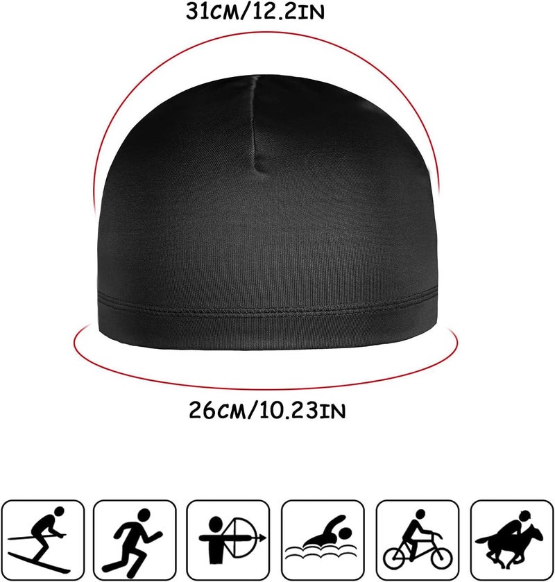 Khazna Skull Caps Helmet Liner Sweat Wicking Cap Running Hats Cycling Skull Caps for Men Women(6 Pieces) - Image 3