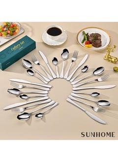 Sunhome SUNHOME 24-Piece Stainless Steel Cutlery Set Silver  - Image 5
