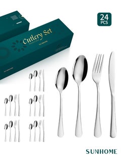 Sunhome SUNHOME 24-Piece Stainless Steel Cutlery Set Silver  - Image 1