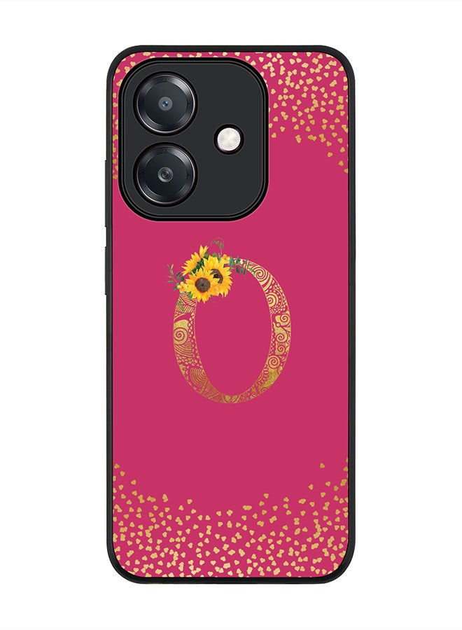 Stylizedd For Oppo A5i Case,Slim fit Camera Protection, Shockproof Thin Phone cover  - Custom Floral Monogram - O ( Deep Pink )