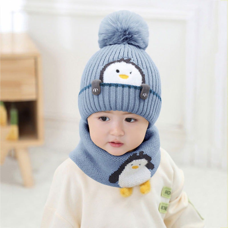 Cute Super Cute Penguin Boys' Wool Hat Winter Little Girl Baby Kids' Knitted Warm 2108-30 - Image 4