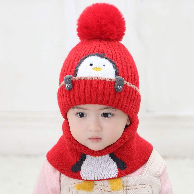 Cute Super Cute Penguin Boys' Wool Hat Winter Little Girl Baby Kids' Knitted Warm 2108-30 - Image 5