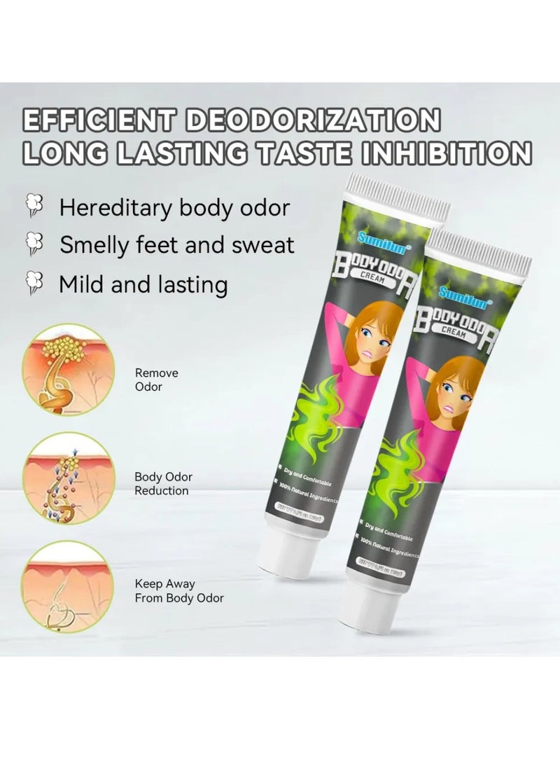 Sumifun كريم إزالة رائحة الجسم - كريم مزيل رائحة الجسم الطبيعي الجاف والمريح - مزيل رائحة العرق تحت الإبط - القضاء على الروائح الكريهة - كريم مضاد للتعرق 20 جرام - Image 2