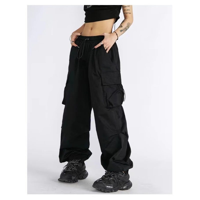 American Work Casual Pants Children'S 2025 High Waist Loose Drawstring Design Niche Sports Pants - Image 5