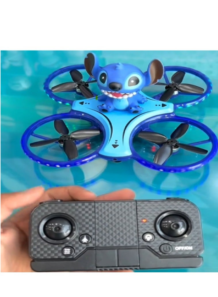 ستيتش لعبة طائرة درون على شكل ستيتش – بطارية واحدة تدوم 3 ساعات، ريموت تحكم، أقصى ارتفاع 30 متر، مع قطع غيار – مناسبة لعمر 8 سنوات فأكثر - Image 1