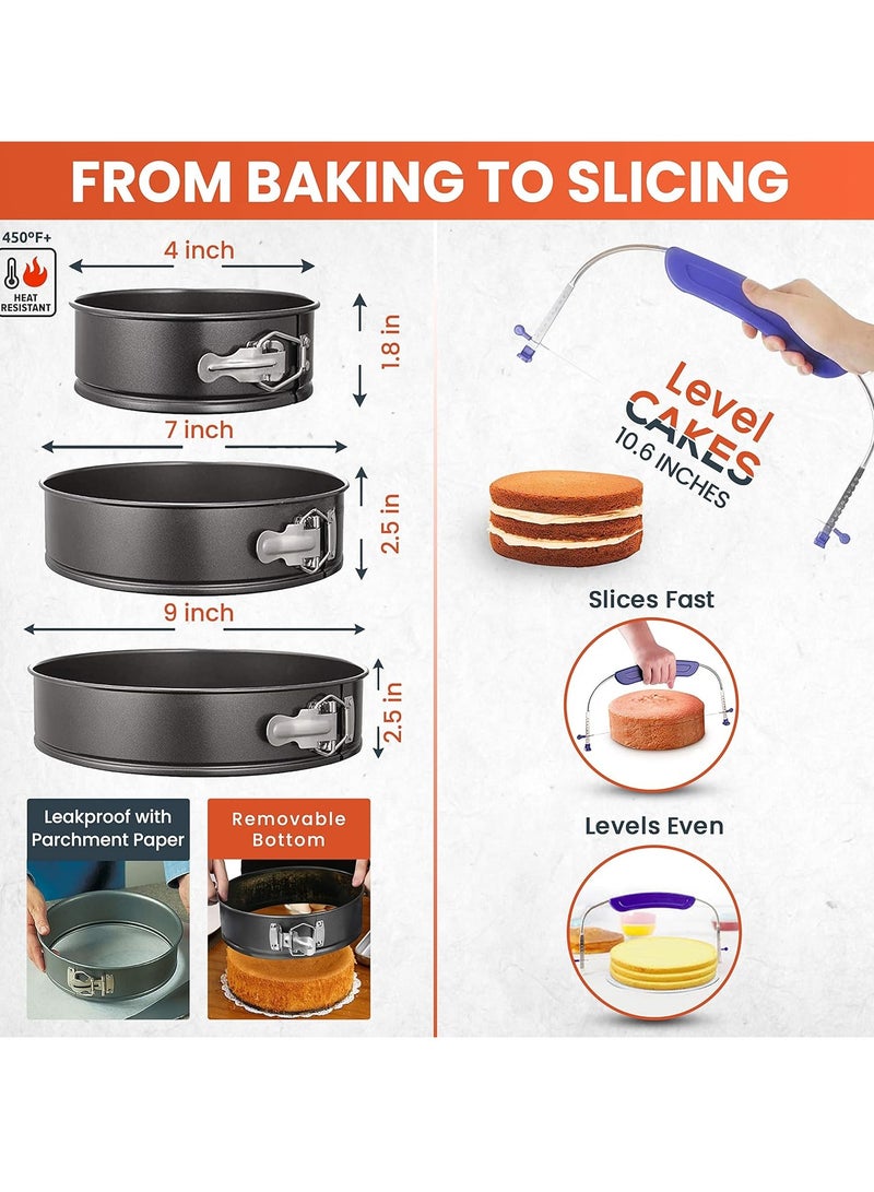 كيلا 700 قطعة طقم تزيين الكيك مع لوازم الخَبز - قرص دوار لتزيين الكيك مع صواني الخبز، أداة تسوية، 24 رأس تزيين، 2 ملاعق تزيين، أدوات صنع الفوندان، مخطط نقش والمزيد - Image 4