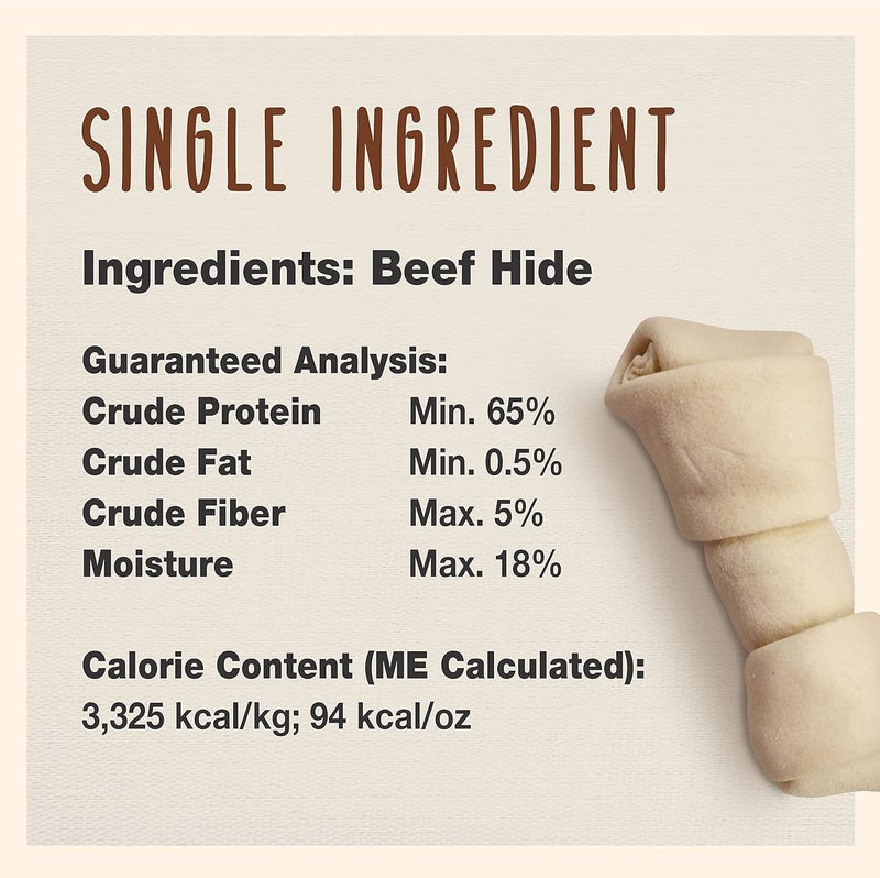 Cadet Premium Grade Beef Hide Dog Chews 45 LongLasting Knotted Rawhide Bones SingleIngredient Natural Flavor 2 Pound - Image 4