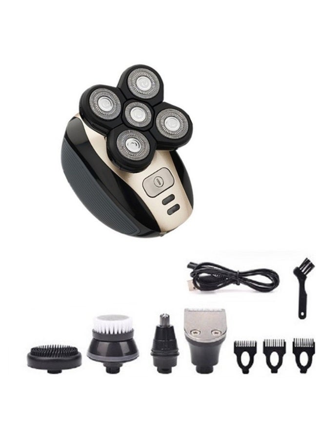 Bald Shavers for Men - Telfun Upgrade 5-in-1 Electric Head Shavers for Bald Men, 100% Waterproof Cordless Razor, Wet/Dry Shaving, 5 Dual Track Heads, Mess-Free Hair Capture - Image 1