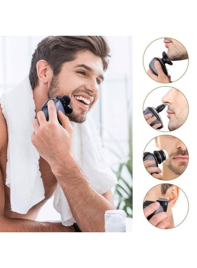 Bald Shavers for Men - Telfun Upgrade 5-in-1 Electric Head Shavers for Bald Men, 100% Waterproof Cordless Razor, Wet/Dry Shaving, 5 Dual Track Heads, Mess-Free Hair Capture - Image 4