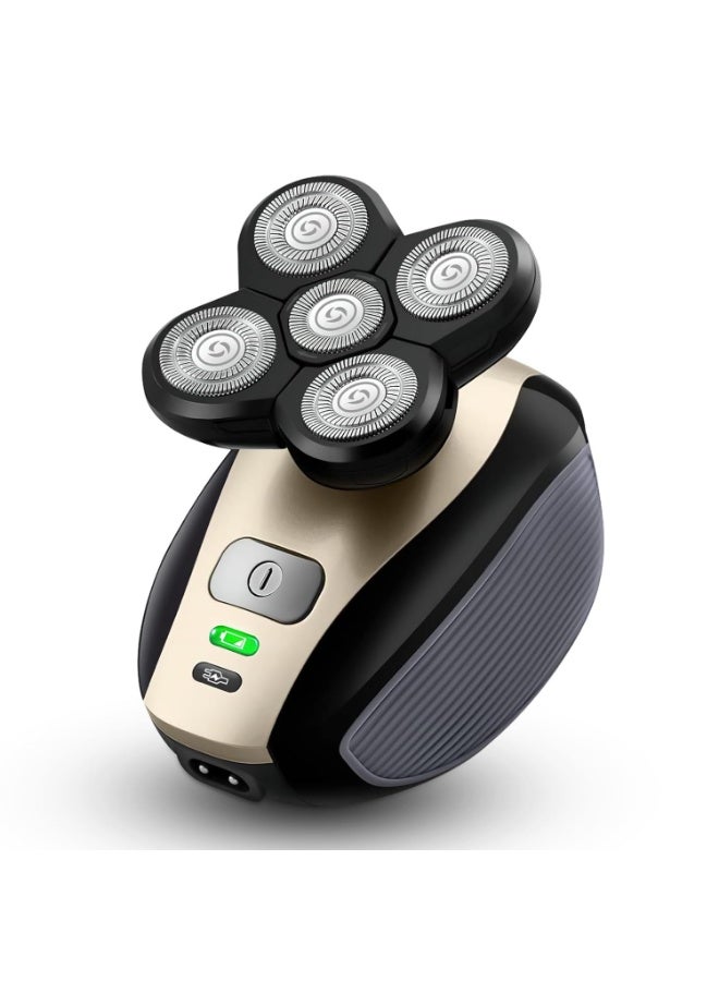 Bald Shavers for Men - Telfun Upgrade 5-in-1 Electric Head Shavers for Bald Men, 100% Waterproof Cordless Razor, Wet/Dry Shaving, 5 Dual Track Heads, Mess-Free Hair Capture - Image 2