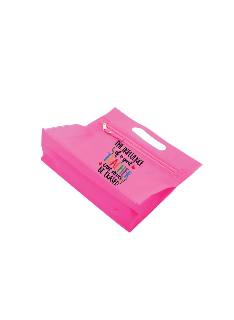 PRINTSHOP4ME Teachers Day Gift Pink Transparent Cosmetic Bag with zipper closure - Teacher Appriciation Gift - Gift for Teacher - Teacher Gifts  - Image 3
