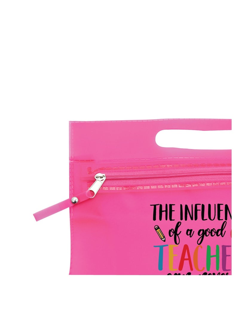 PRINTSHOP4ME Teachers Day Gift Pink Transparent Cosmetic Bag with zipper closure - Teacher Appriciation Gift - Gift for Teacher - Teacher Gifts  - Image 4