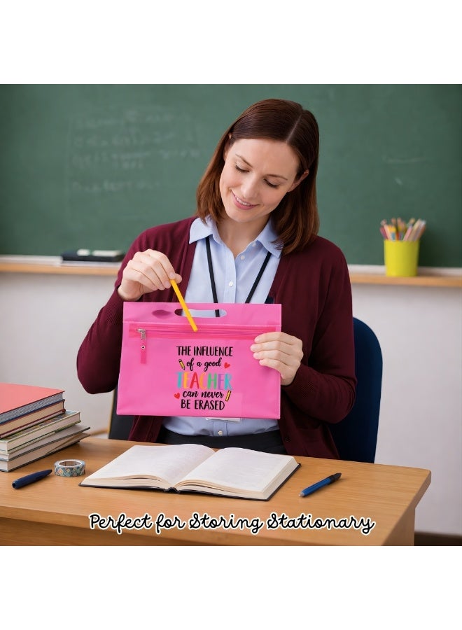 برينت شوب فور مي هدية عيد المعلم حقيبة مستحضرات تجميل شفافة باللون الوردي مع سحاب إغلاق - هدية تقدير للمعلم - هدية للمعلم - هدايا للمعلم - Image 5