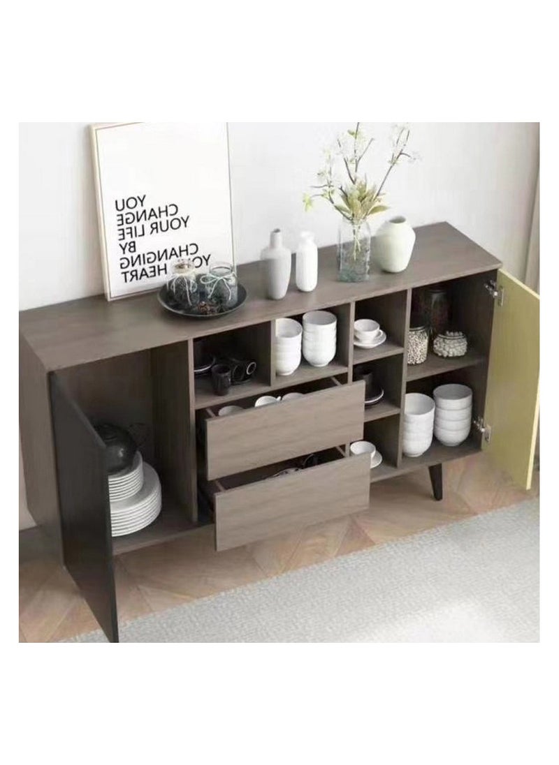 ROYALOAK Royaloak Galaxy Side Board | MDF | Melamine & High Glossy | Kitchen Cabinet | Crockery Cabinet | Durable & Long-lasting | Two Drawers | Eight Shelves  - Image 2