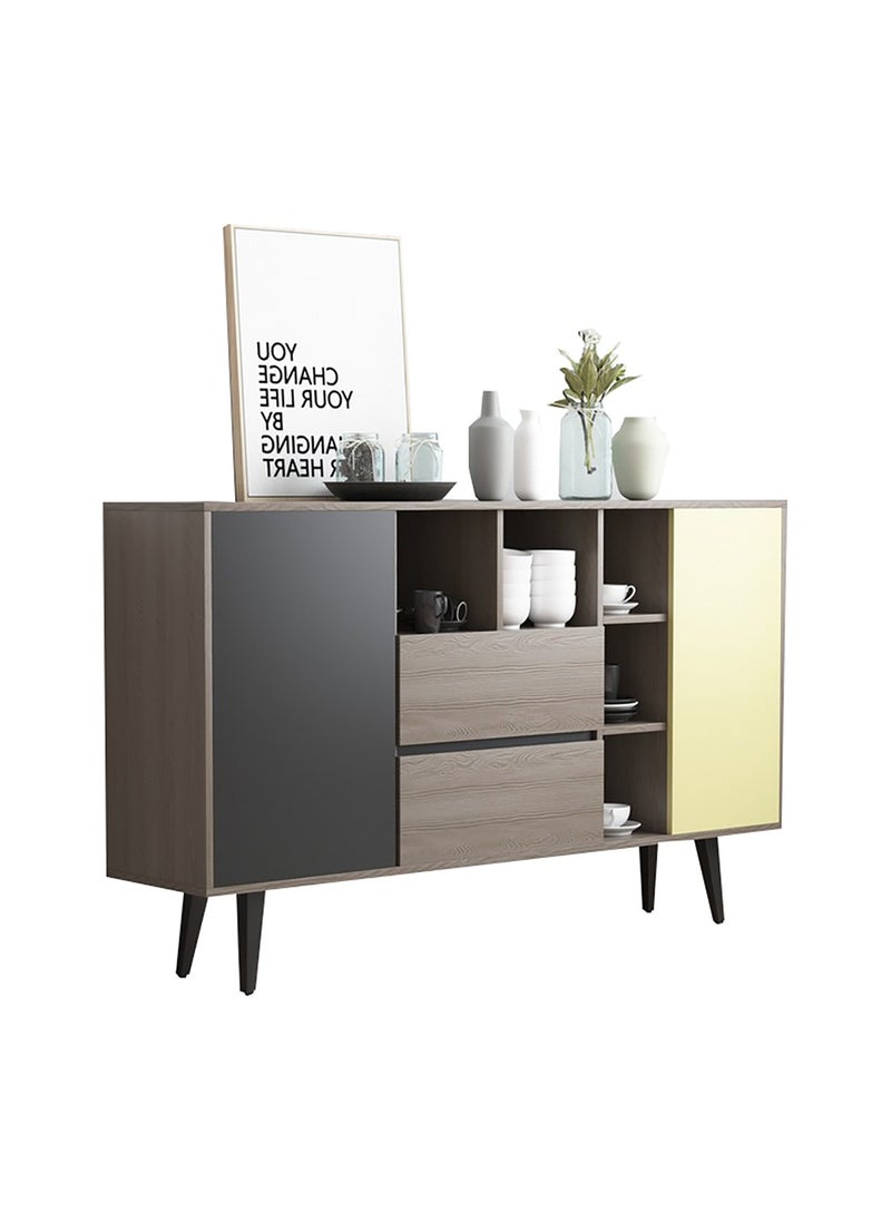 ROYALOAK Royaloak Galaxy Side Board | MDF | Melamine & High Glossy | Kitchen Cabinet | Crockery Cabinet | Durable & Long-lasting | Two Drawers | Eight Shelves  - Image 3