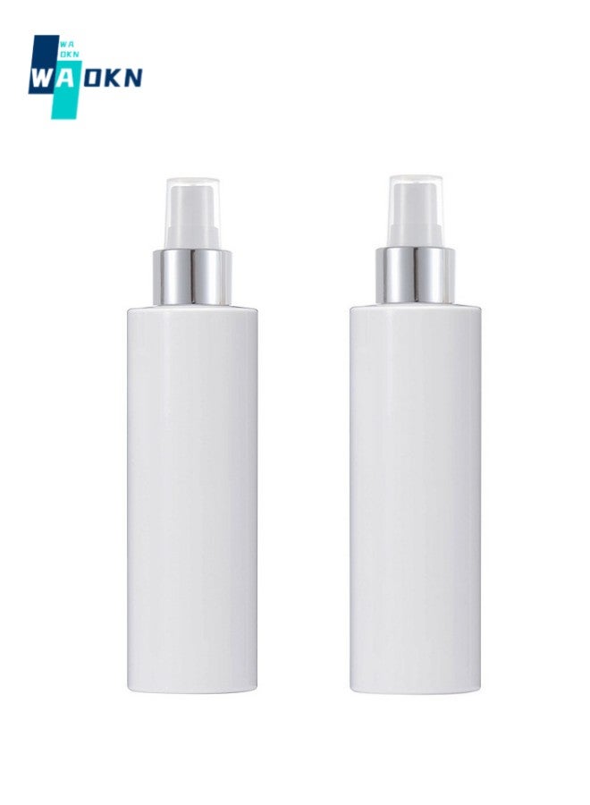 دبليو أيه أو كي أن زجاجة رذاذ من مادة PET زجاجة فارغة، زجاجة رذاذ رفيعة محمولة سعة 200 مل (عبوة من قطعتين، أبيض) - Image 1