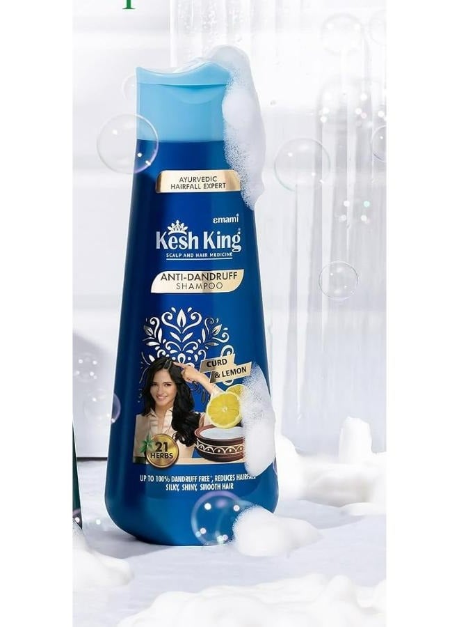 emami Kesh King Ayurvedic Anti Dandruff Shampoo Up to 100% Dandruff Free Reduces Hair Fall 21 Natural Ingredients With The Goodness Of Curd Lemon and Neem 340 ML - Image 1