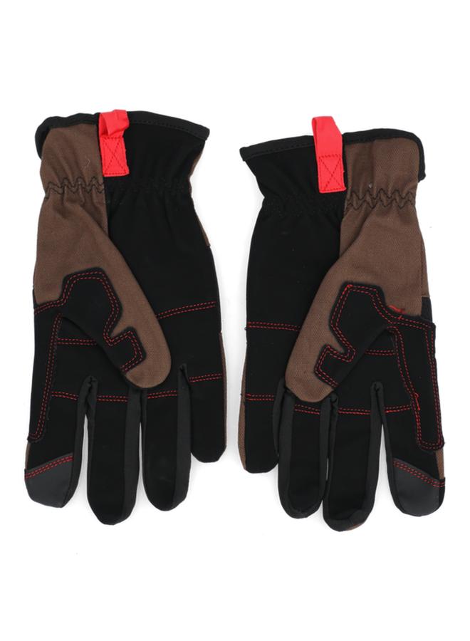 ACE Canvas Padded Firm Grip Synthetic Leather Gardening Gloves Brown and Black Large  - Image 4