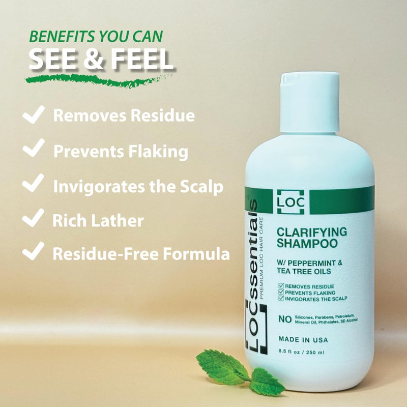 LOCssentials Clarifying Shampoo for Locs â€“ Professional Loc Shampoo for Dreads, Twists, Braids, Interlocks, Microlocs, Dreadlocks, Faux Locs Crochet Hair â€“ with Peppermint and Tea Tree Oils - Image 2