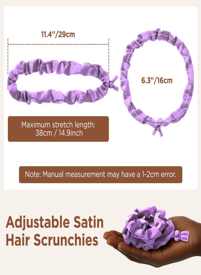Vane Oak Adjustable Hair Ties, Afro Puff Satin Hair Tie Elastics Non-Slip Soft Adjust Ponytail Holders for Black Women Thick and Nature Style 3Pcs - Image 3