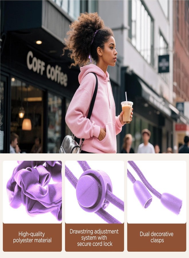 Vane Oak Adjustable Hair Ties, Afro Puff Satin Hair Tie Elastics Non-Slip Soft Adjust Ponytail Holders for Black Women Thick and Nature Style 3Pcs - Image 4