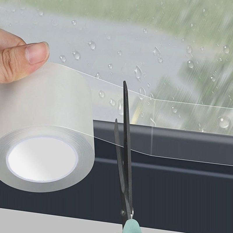 PackYard Transparent Window Weather Sealing Tape 2.76 Inch x 16.5 FT Weather Stripping Residue-Free Clear Window Insulation Caulk for Shower Glass Gaps and Clear Tape Doors Windows Windproof - Image 1