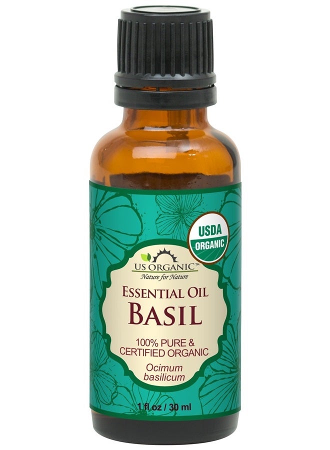 US Organic 100% Pure Basil Essential Oil - USDA Certified Organic, Steam Distilled W/Euro droppers (More Size Variations Available) (30 ml / 1 fl oz) - Image 1