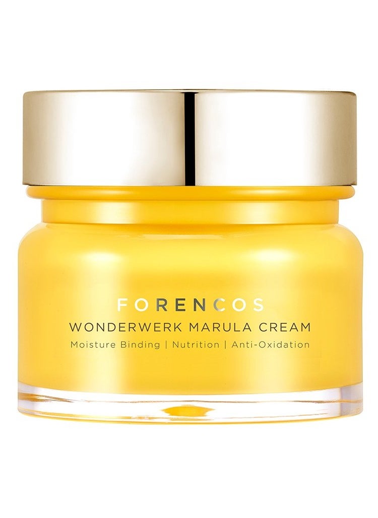 Forencos [FORENCOS] Wonderwerk Marula Cream 1.69 fl. oz. (50ml) - Containing Marula Oil & Hoeny & Proplis Extracts & Hyaluronic Acid, Deep Moisturizing and Nourishing Facial Cream  - Image 1