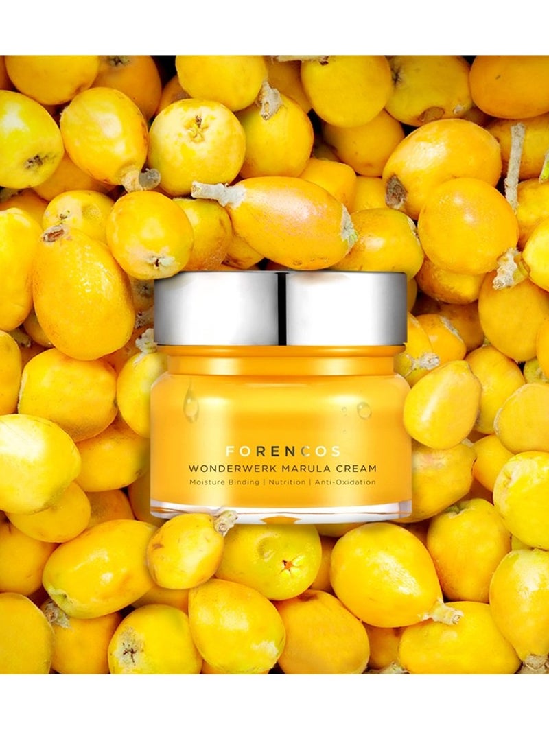 Forencos [FORENCOS] Wonderwerk Marula Cream 1.69 fl. oz. (50ml) - Containing Marula Oil & Hoeny & Proplis Extracts & Hyaluronic Acid, Deep Moisturizing and Nourishing Facial Cream  - Image 3