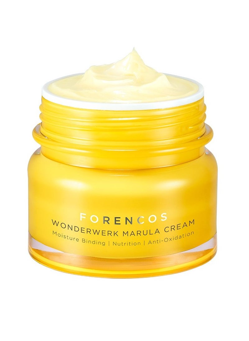 Forencos [FORENCOS] Wonderwerk Marula Cream 1.69 fl. oz. (50ml) - Containing Marula Oil & Hoeny & Proplis Extracts & Hyaluronic Acid, Deep Moisturizing and Nourishing Facial Cream  - Image 2