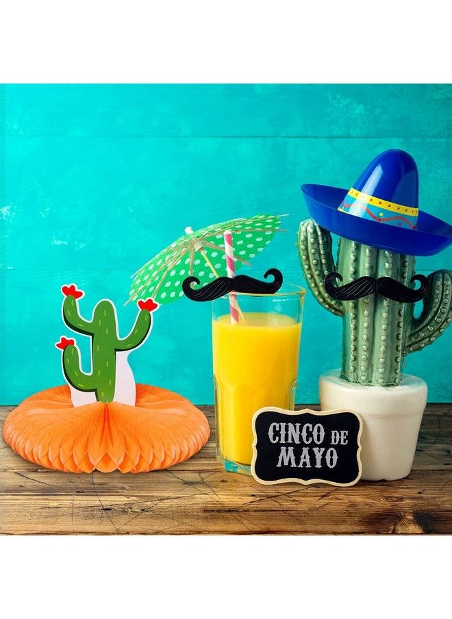 WILLBOND 9 Pieces Fiesta Honeycomb Table Centerpiece 8 Inches Colorful Hanging Paper Fans Cinco De Mayo Table Party Decorations Mexican Theme Centerpiece  - Image 5