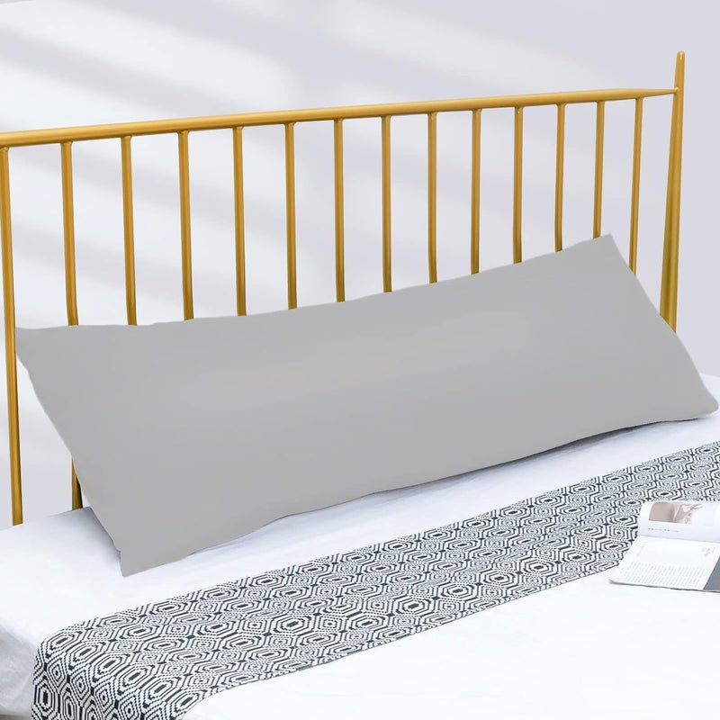 EDMUND Maternity Back Support Long Body Pillow Cuddle Pillow Long Large Pillows for Use During Pregnancy Side Sleeper Pillow Silver Grey 54 x 18 Inches Set of 2 - Image 4