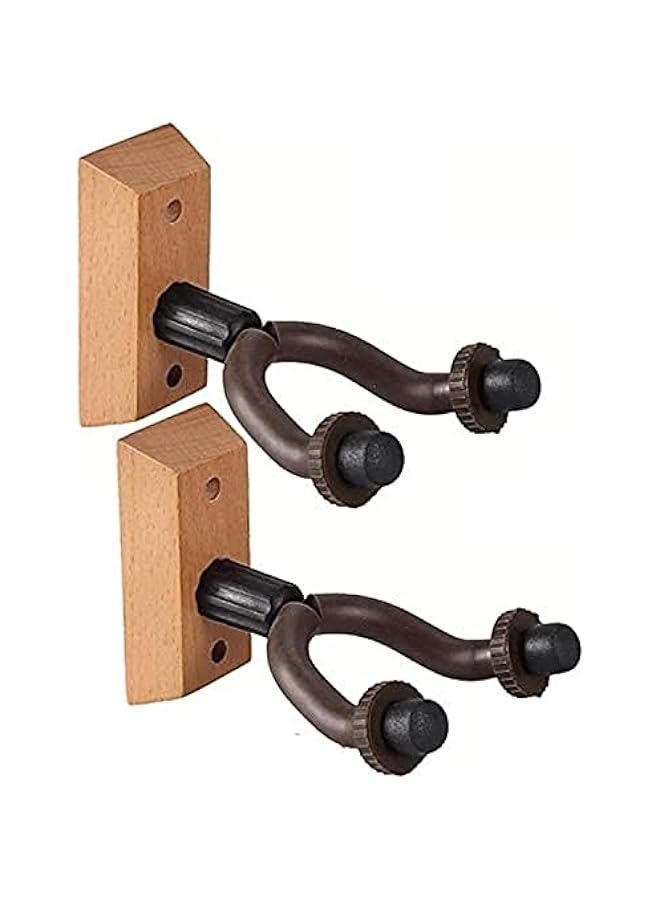 Beauenty 2pcs Guitar Hanger Guitar Wall Mount Hangers, Easy to Install Guitar Wall Mount, for Wall,Acoustic Electric and Bass Guitar Hook Holder Wall Mount Hangers (G 13A 2PACK) - Image 1