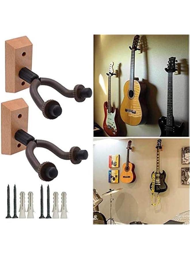 Beauenty 2pcs Guitar Hanger Guitar Wall Mount Hangers, Easy to Install Guitar Wall Mount, for Wall,Acoustic Electric and Bass Guitar Hook Holder Wall Mount Hangers (G 13A 2PACK) - Image 3