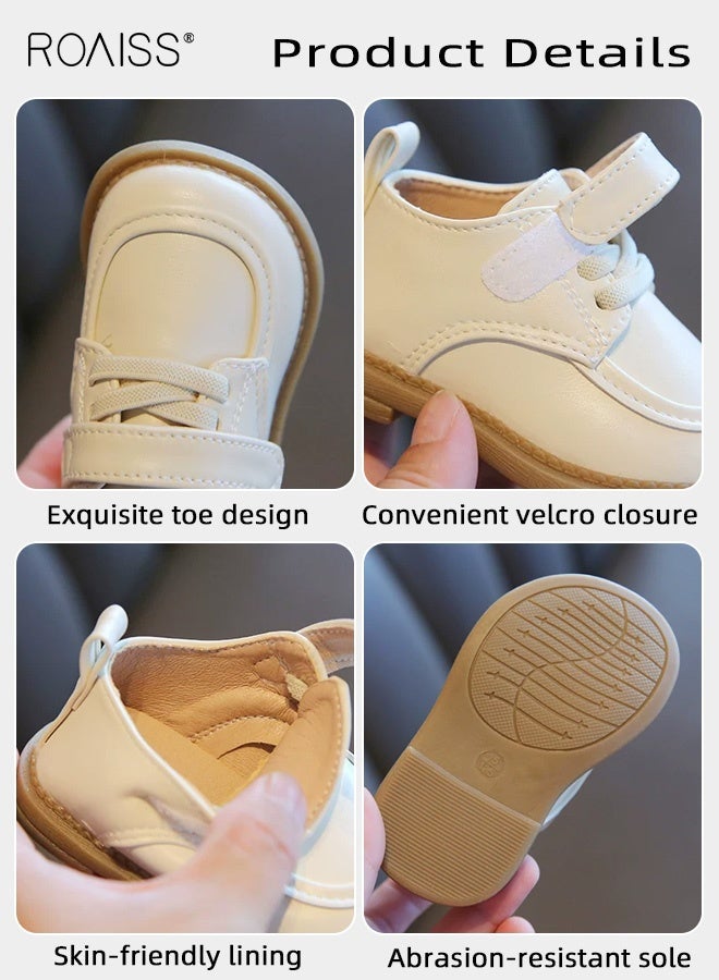 roaiss Unisex Toddler Dress Shoes with Velcro Closure, Soft Sole Non-Slip Shoes, Stylish Classic Leather Shoes for Kids, Suitable for Daily and Formal Wear - Image 4