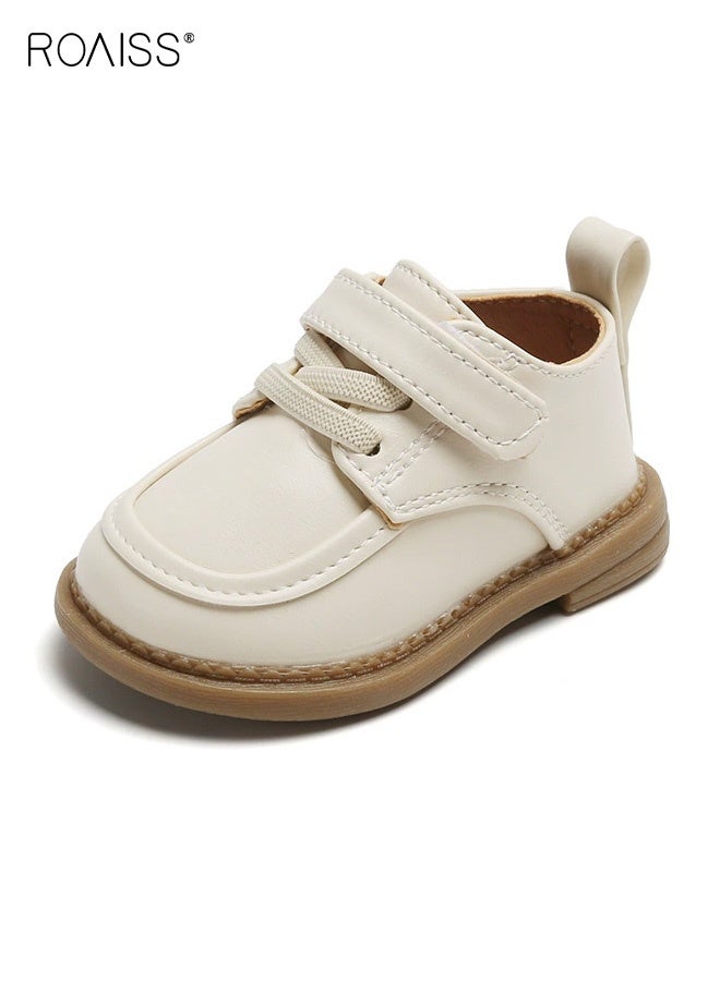roaiss Unisex Toddler Dress Shoes with Velcro Closure, Soft Sole Non-Slip Shoes, Stylish Classic Leather Shoes for Kids, Suitable for Daily and Formal Wear - Image 1
