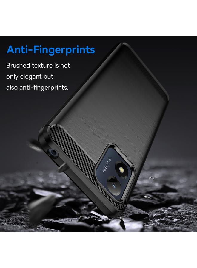 S-TOP Case For Motorola Moto E13 Brushed Texture Carbon Fiber TPU Phone Case - Image 4