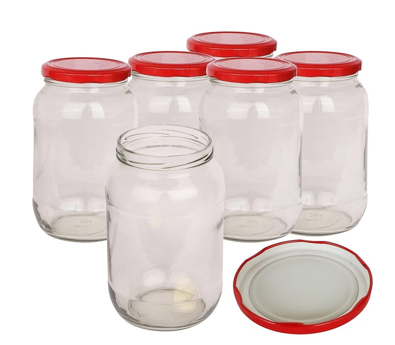 Pure Source India Metal Lug Cap Lid For Glass Jar, 12 Pieces, 63 mm, Red - Image 5