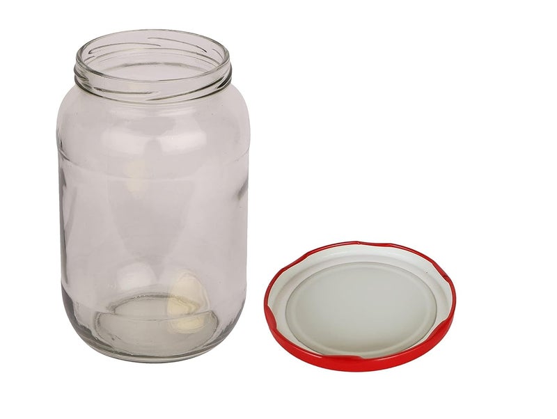 Pure Source India Metal Lug Cap Lid For Glass Jar, 12 Pieces, 63 mm, Red - Image 2