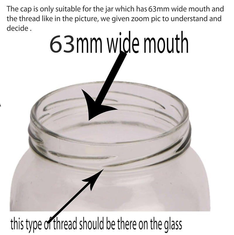 Pure Source India Metal Lug Cap Lid For Glass Jar, 12 Pieces, 63 mm, Red - Image 3